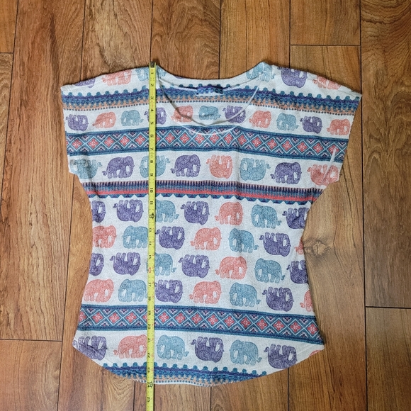 Glaze brand colorful elephant short sleeve shirt - Picture 3 of 6